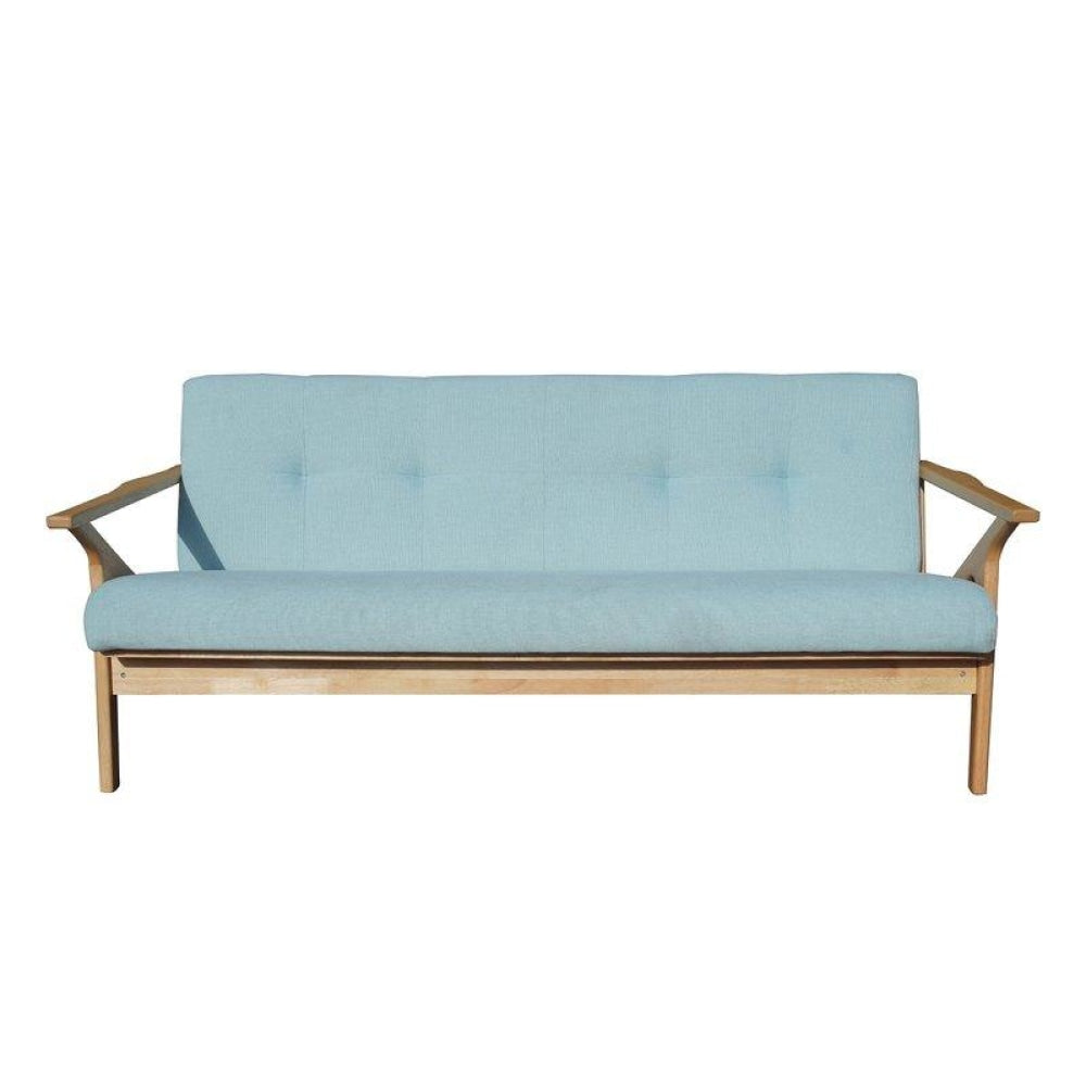 3 - Seater Fabric Wood Sofa Liucne Couch Oak Frame - Mint Fast shipping On sale