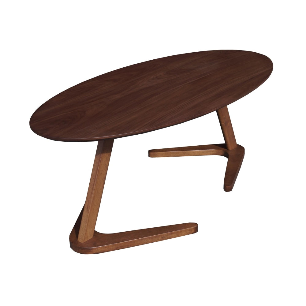 Modern Wooden Oval Coffee Table - Dark Walnut Fast shipping On sale