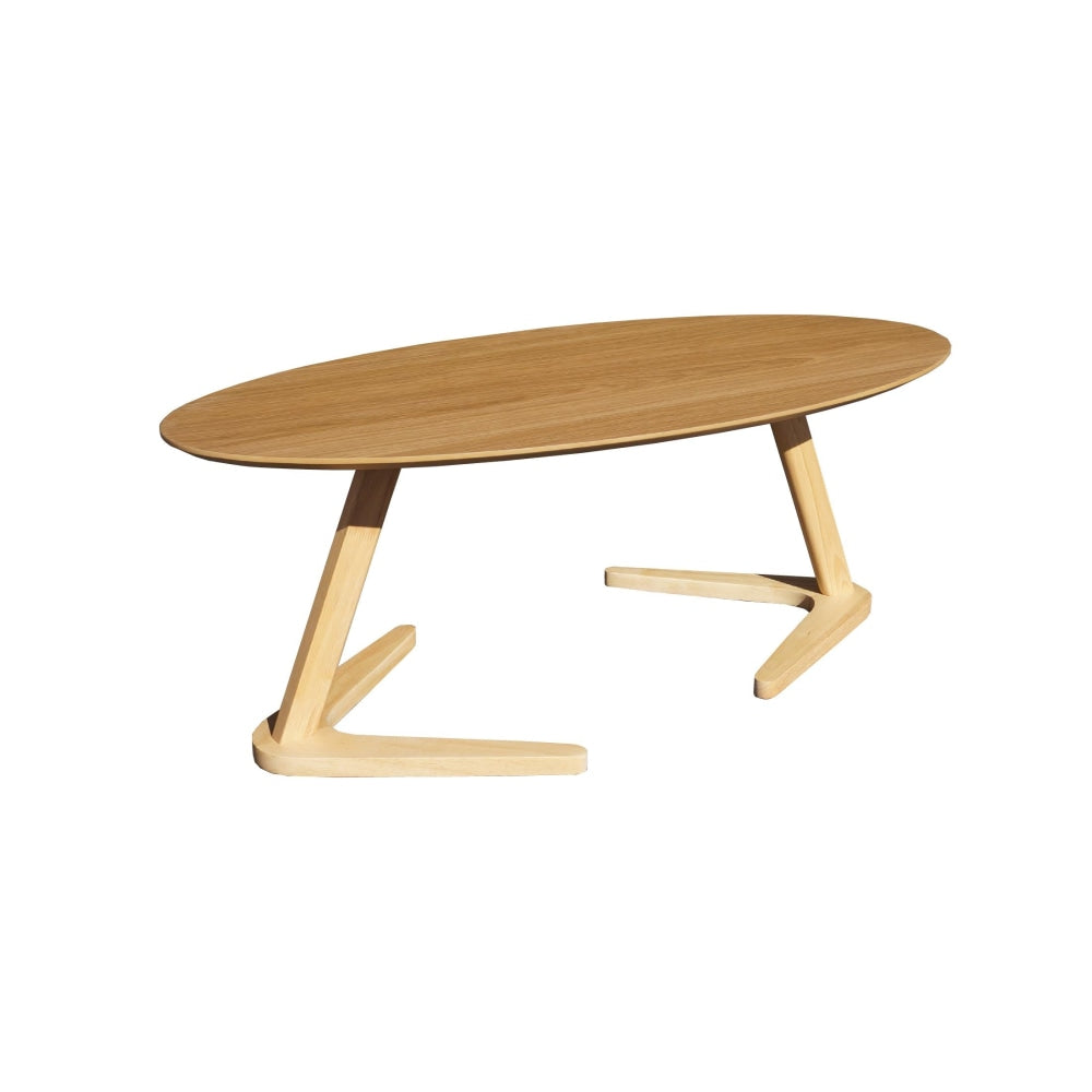 Modern Wooden Oval Coffee Table - Oak Fast shipping On sale