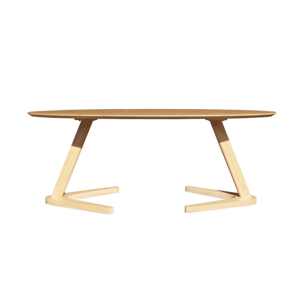 Modern Wooden Oval Coffee Table - Oak Fast shipping On sale