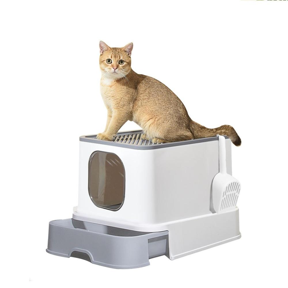Cat Litter Box Fully Enclosed Kitty Toilet Trapping Sifting Odor Control Basin Supplies Fast shipping On sale