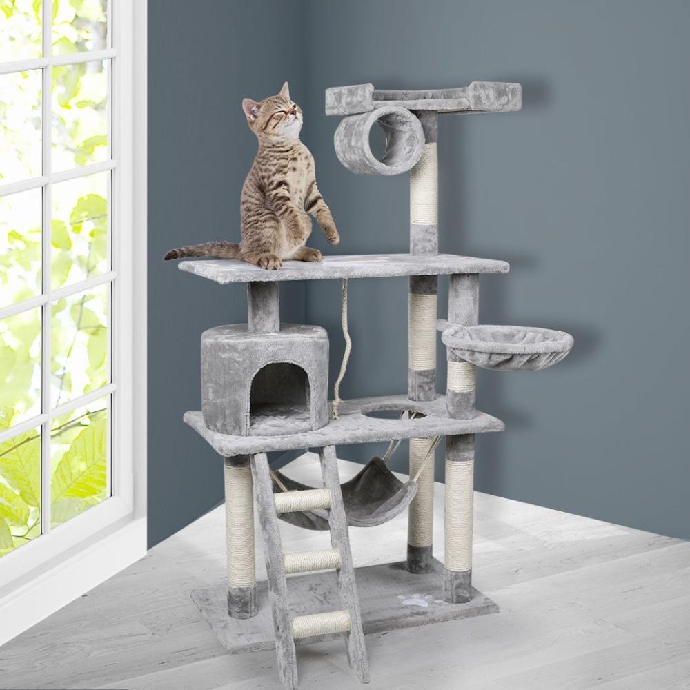 Cat Tree Beastie Scratching Post Pet Scratcher Condo Tower 140cm Grey Supplies Fast shipping On sale