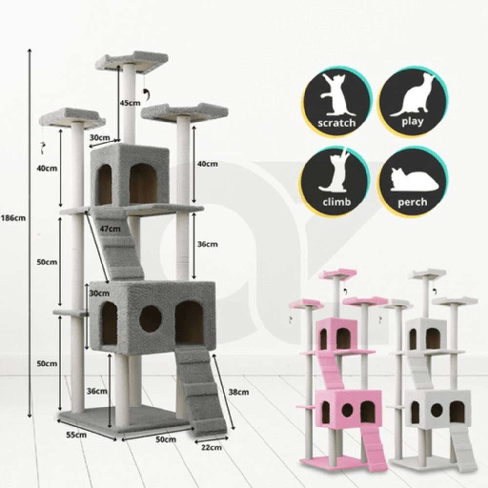 Cat Tree Large Grey Cares Fast shipping On sale