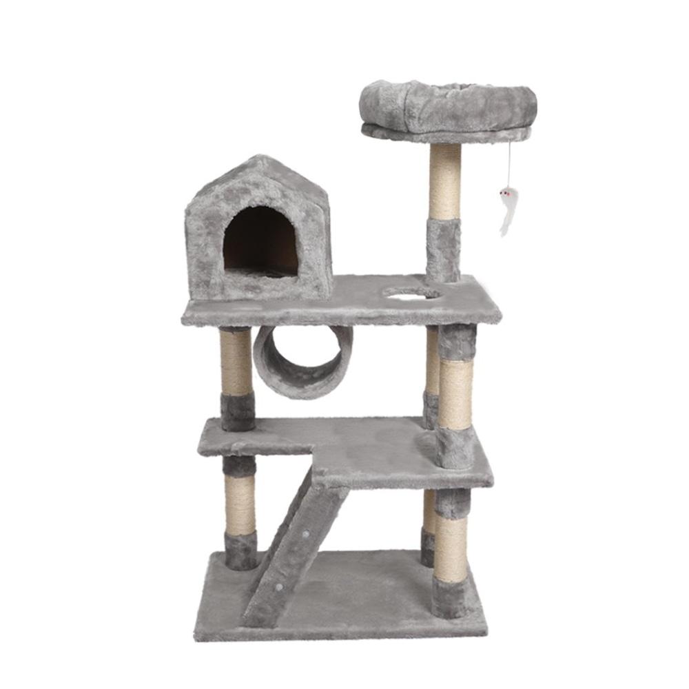 Cat Tree Scratching Post Scratcher Tower Condo House Furniture Grey 110cm Supplies Fast shipping On sale