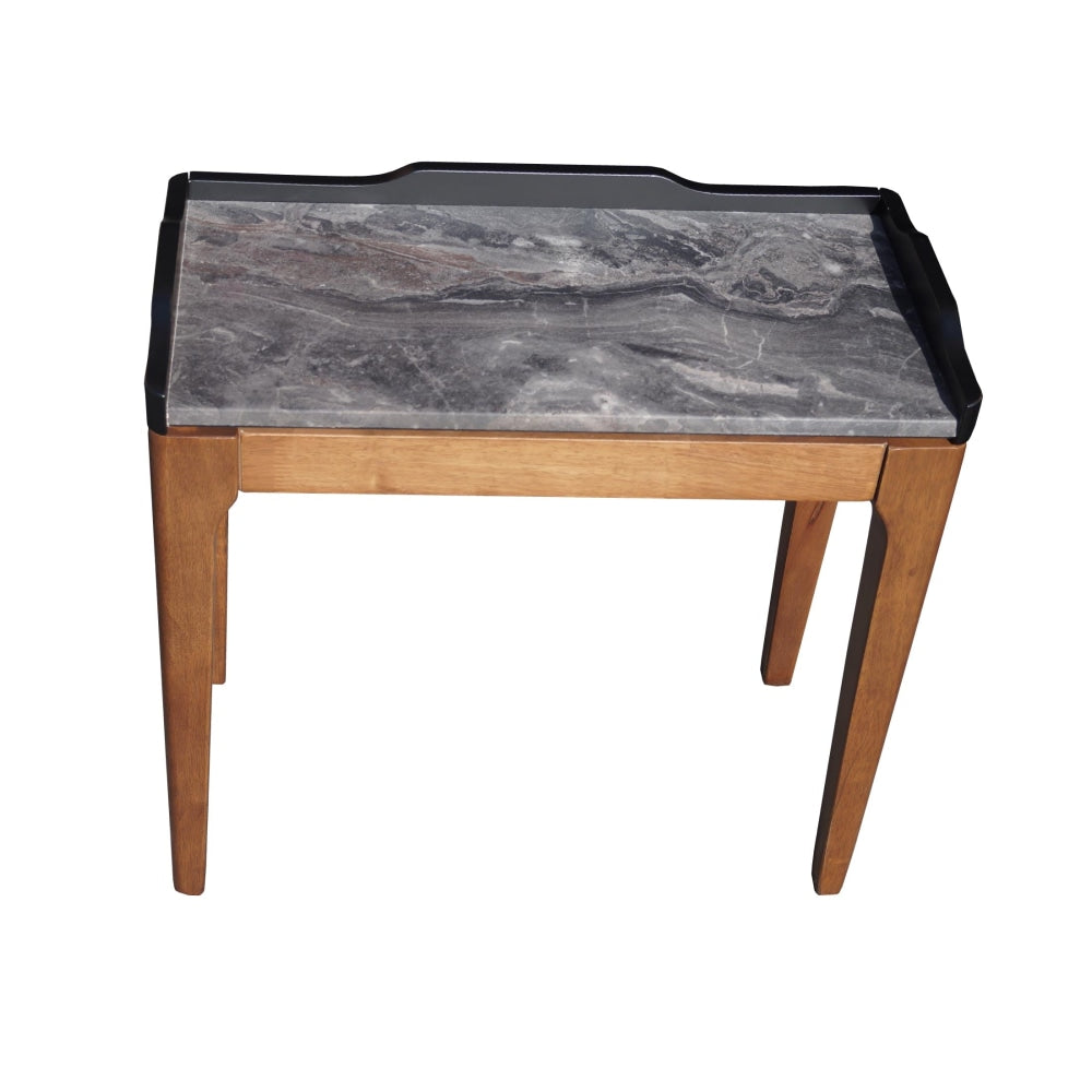 Square Wooden Side End Lamp Table Paladina Look - Walnut & Grey Fast shipping On sale