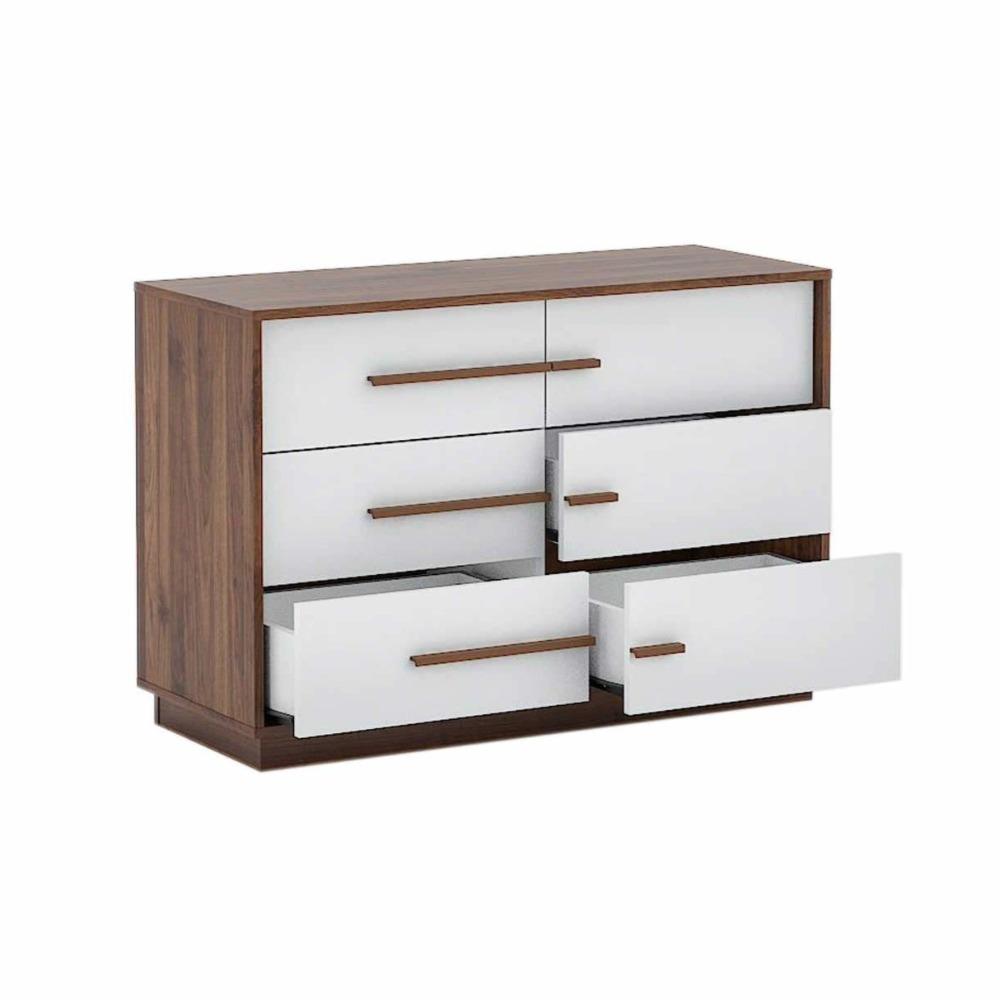 Cecilia Modern Scandinavian Dresser Unit Chest of 6 - Drawers Storage Cabinet - Columbia/White Drawers Fast shipping On sale