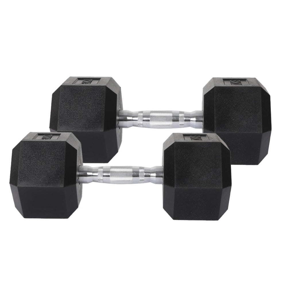 Centra 2x Rubber Hex Dumbbell 10kg Home Gym Exercise Weight Fitness Training Sports & Fast shipping On sale
