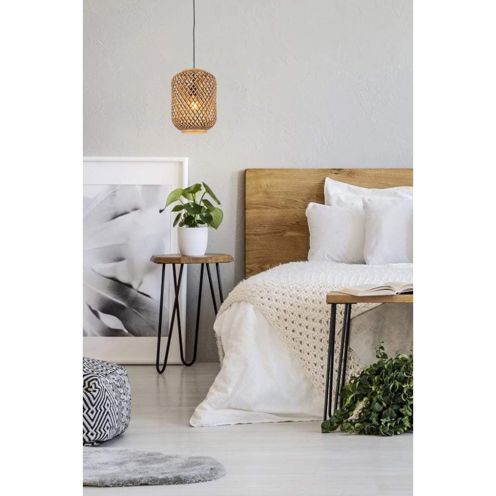 CESTA Pendant Lamp Light Interior ES 40W Cylinder Bamboo Cage OD250mm X L360m Fast shipping On sale