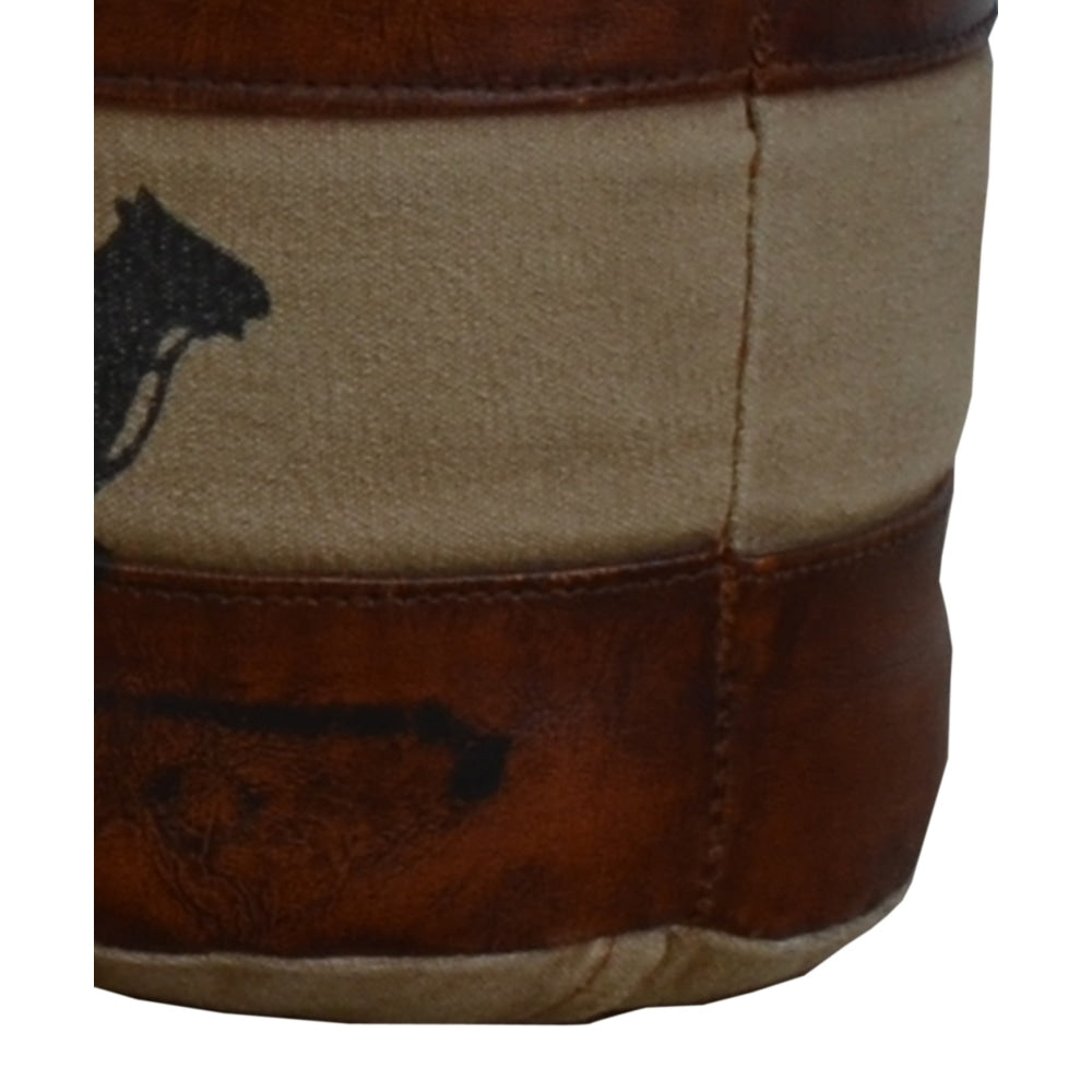 Charleston Vintage Rustic Cylindrical Polo Leather Canvas Door Stopper Decor Fast shipping On sale