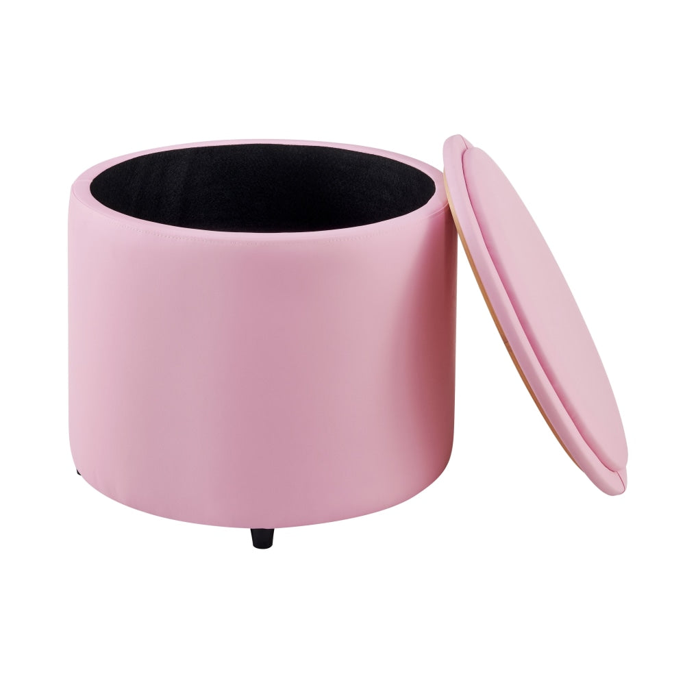 Charlie Kids Furniture Ottoman Storage Toy Box Organisers - Pink Fast shipping On sale