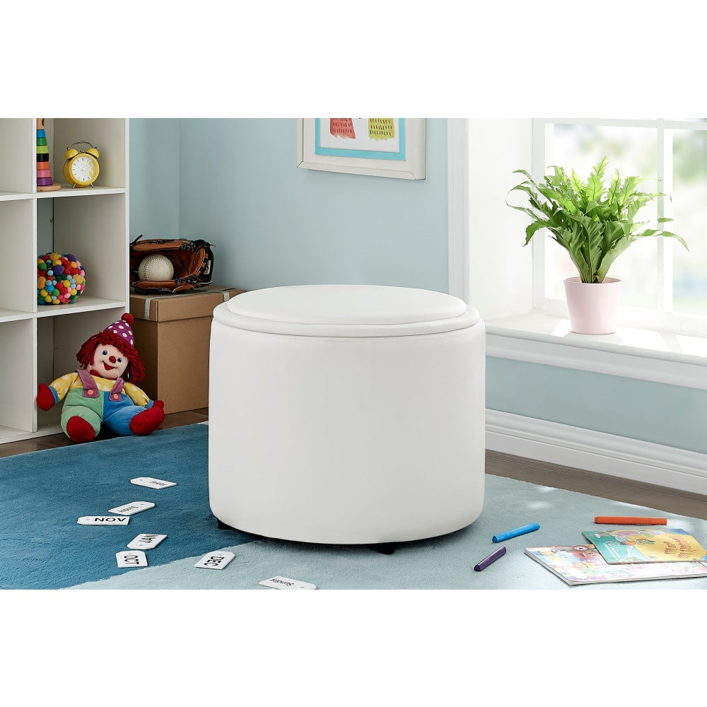 Charlie Kids Furniture Ottoman Storage Toy Box Organisers - White Fast shipping On sale