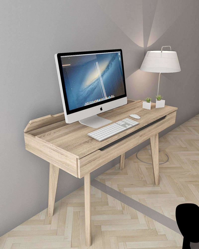 Chase Scandinavian Study Writing Office Desk - Oak Fast shipping On sale