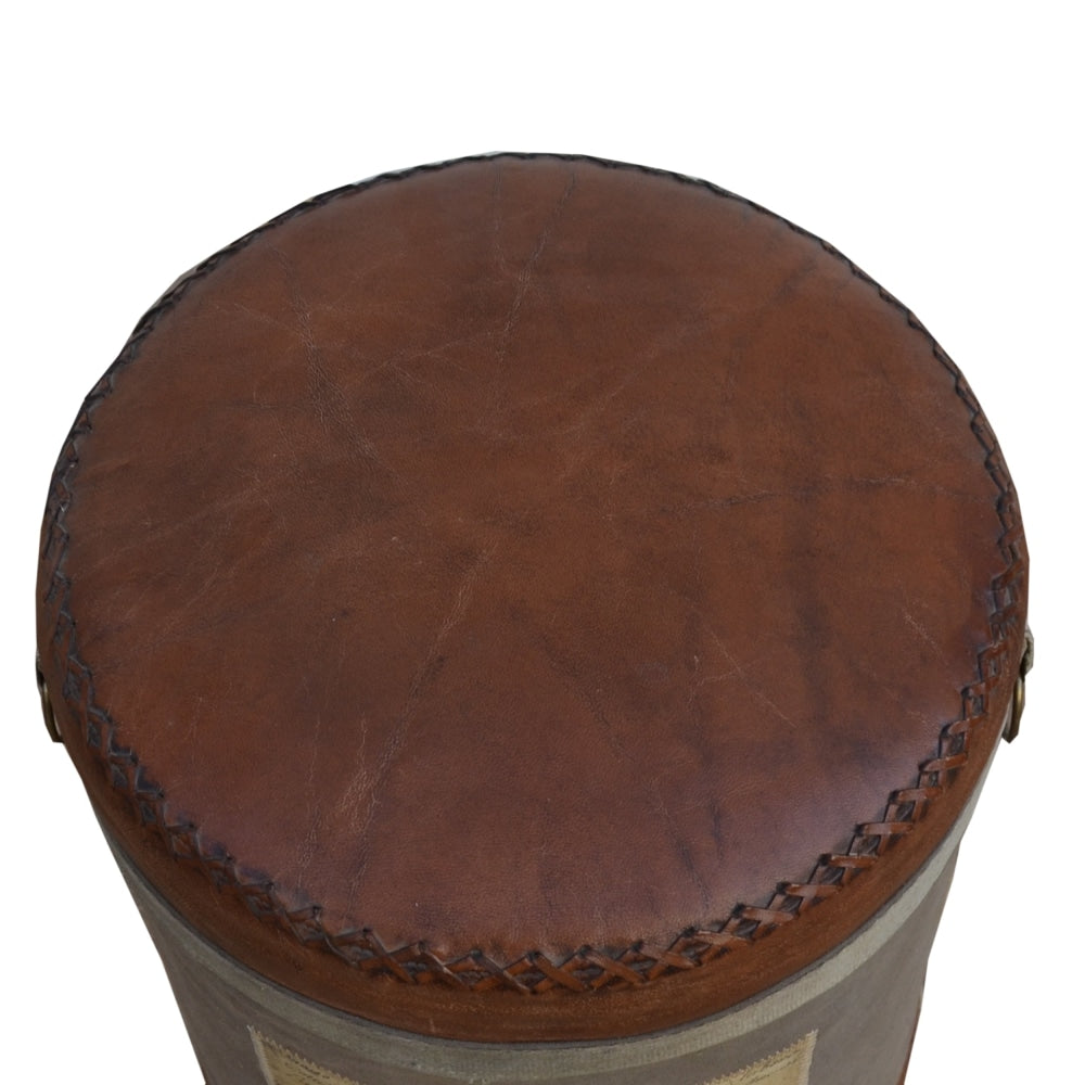 Chateau Vintage Rustic Round Foot Stool Ottoman Fast shipping On sale