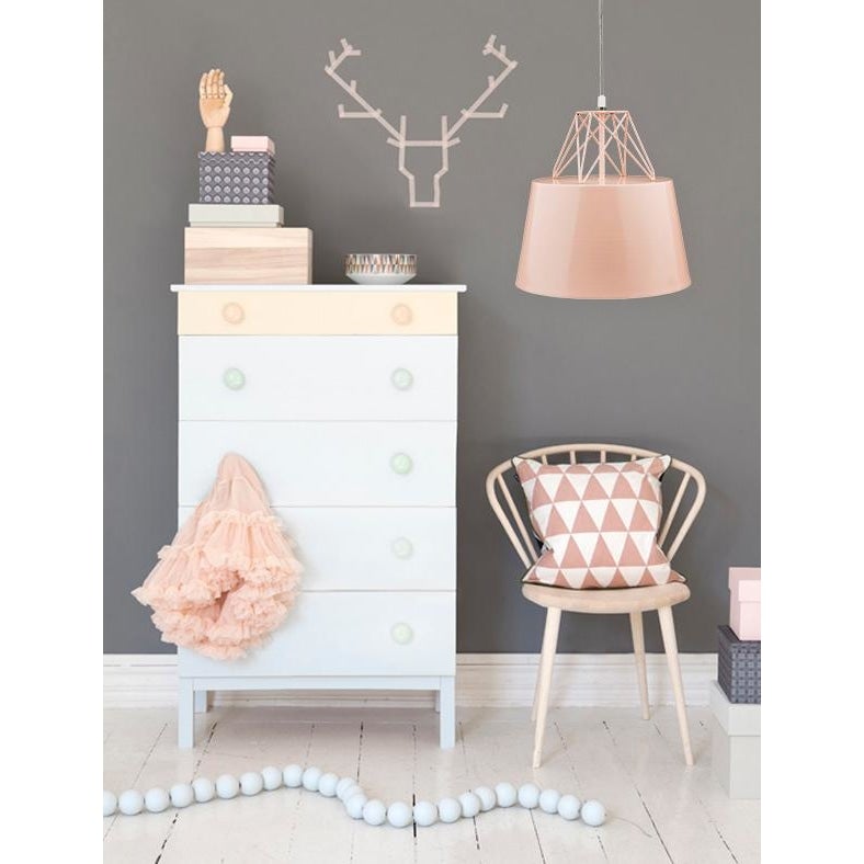 Chevi Metal Hanging Pendant Light - Pink Lamp Fast shipping On sale