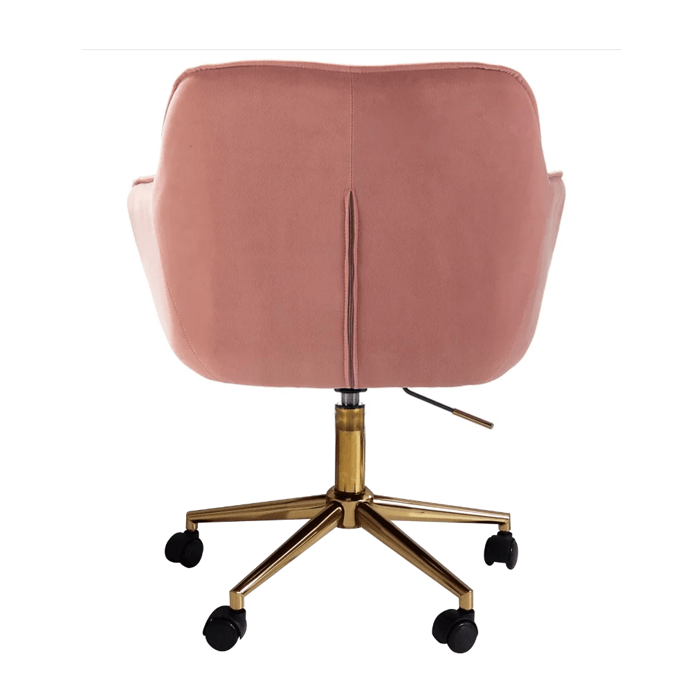 Chifley Velvet Fabric Modern Office Computer Task Desk Chair - Pink Fast shipping On sale