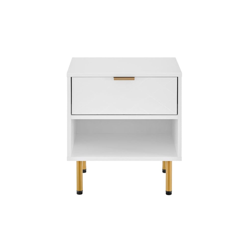 Christian Bedside Nightstand Side Table - White Fast shipping On sale