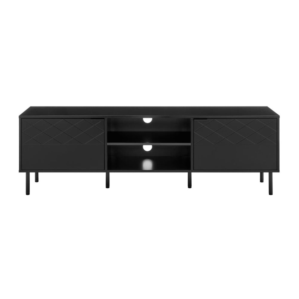 Christian Lowline Entertainment Unit TV Stand Storage Cabinet 160cm - Black Fast shipping On sale