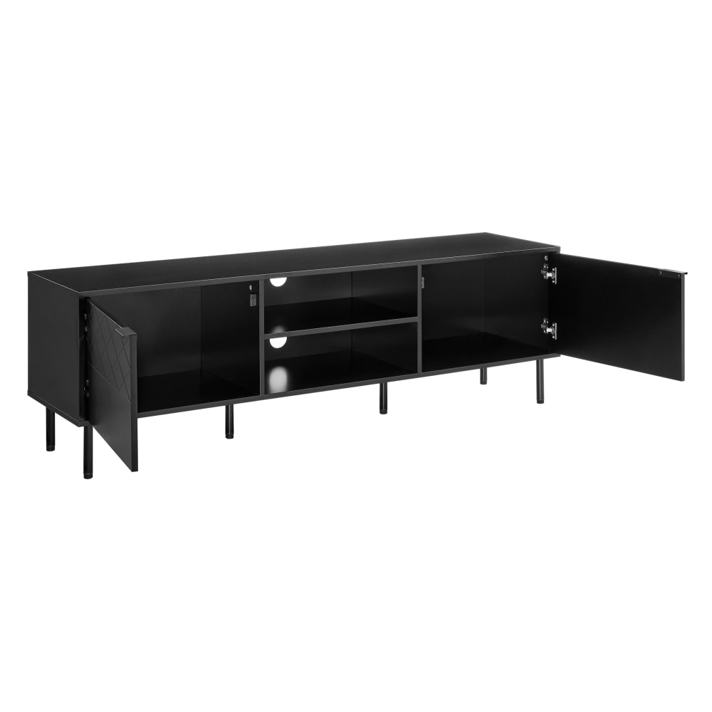 Christian Lowline Entertainment Unit TV Stand Storage Cabinet 160cm - Black Fast shipping On sale