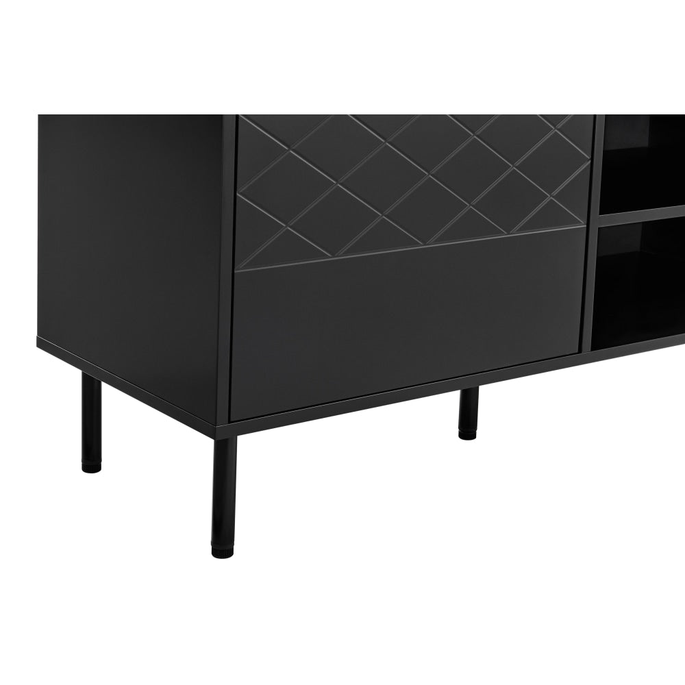 Christian Lowline Entertainment Unit TV Stand Storage Cabinet 160cm - Black Fast shipping On sale