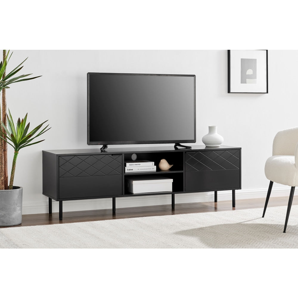 Christian Lowline Entertainment Unit TV Stand Storage Cabinet 160cm - Black Fast shipping On sale