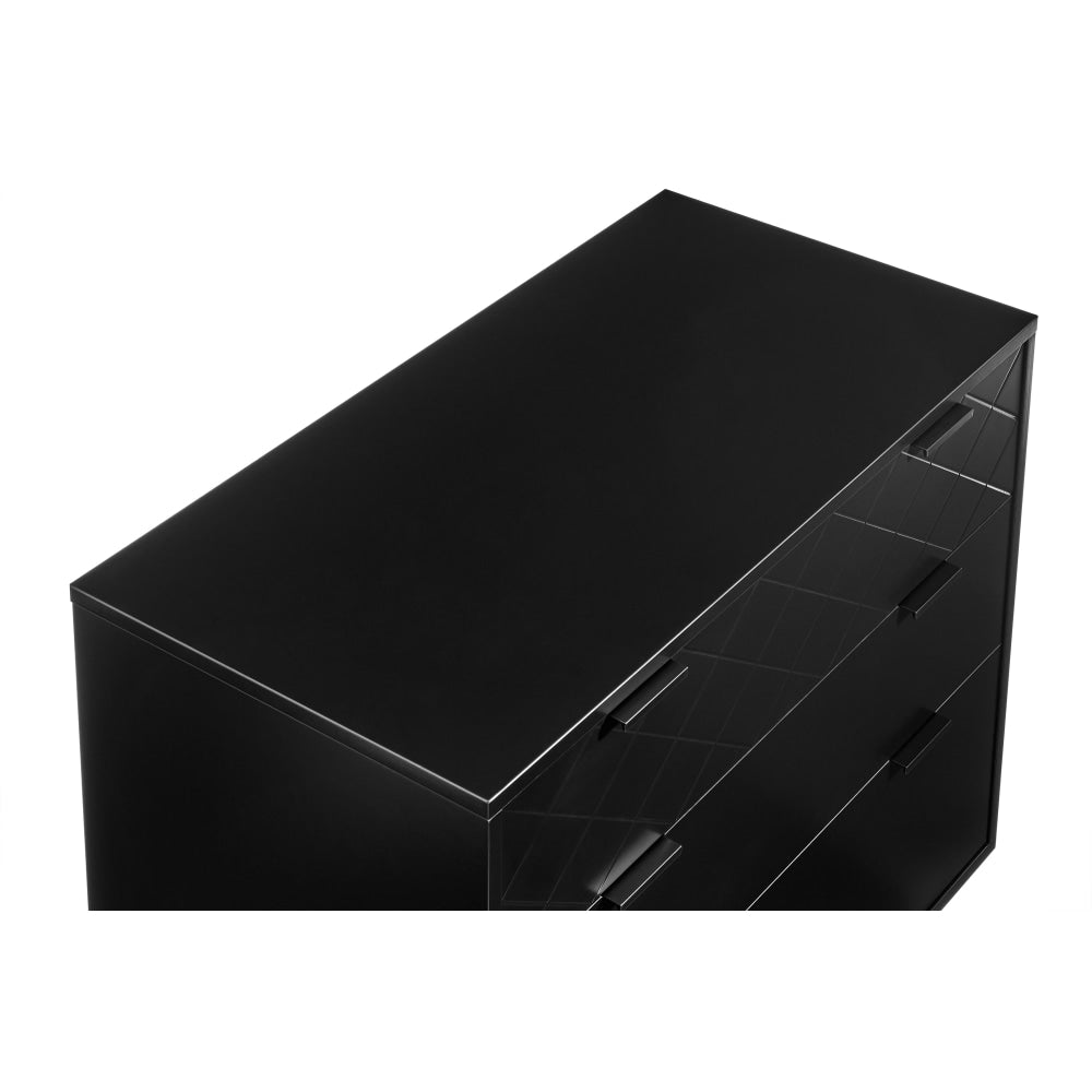 Christian Modern Chest of 3-Drawers Lowboy Storage Cabinet - Black Of Drawers Fast shipping On sale