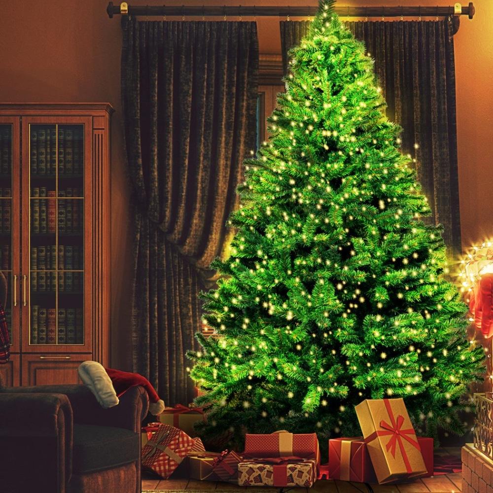Christmas Tree 2.4M 8Ft Xmas Home Garden Decor Warm LED Lights Fast shipping On sale