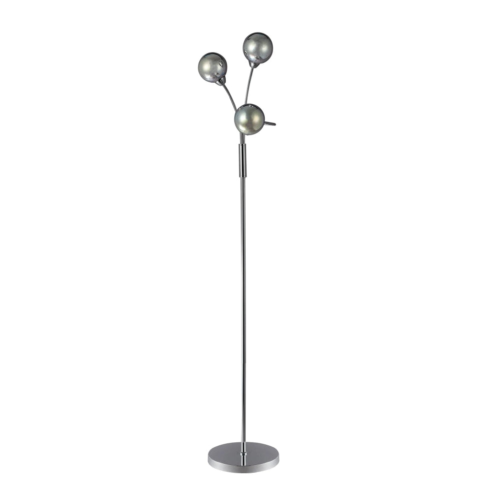 Clara 3-Sphere Lights Glass Shade Metal Floor Lamp Light Chrome Fast shipping On sale