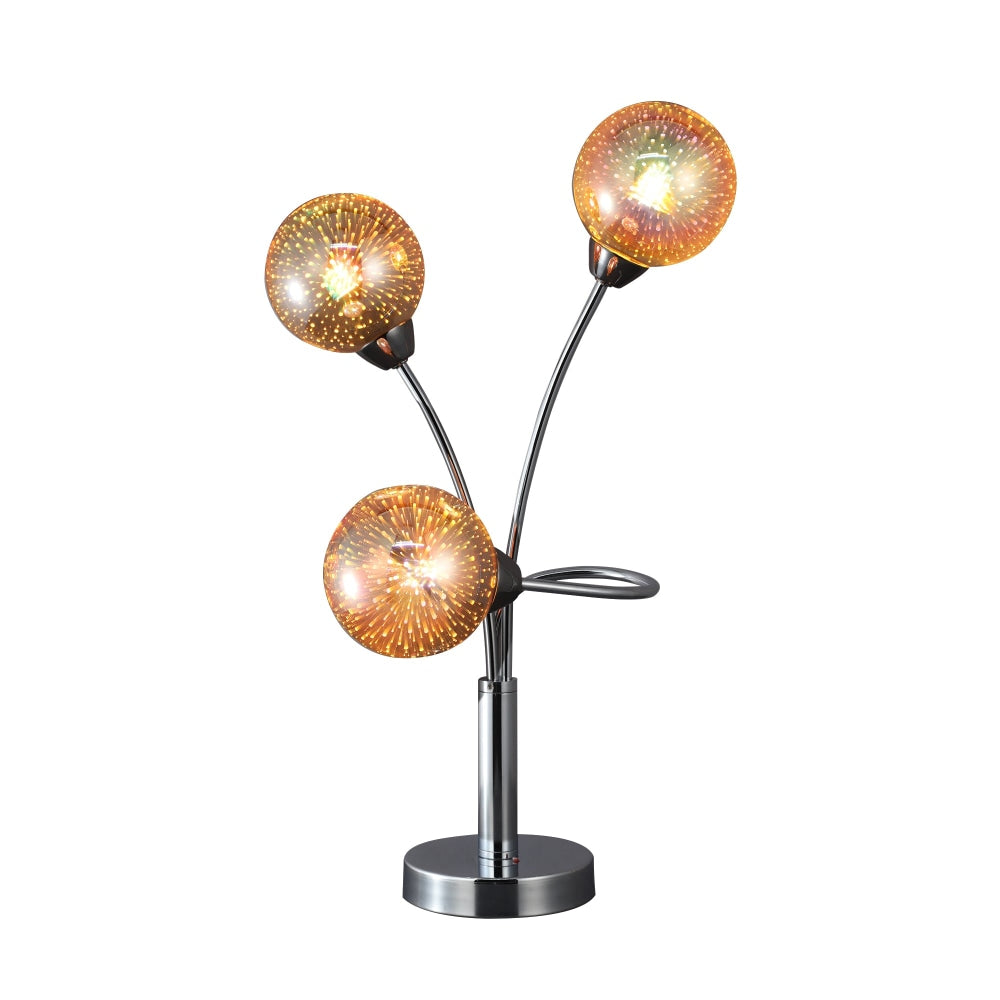 Clara 3 - Sphere Lights Glass Shade Metal Table Lamp Light Chrome Fast shipping On sale