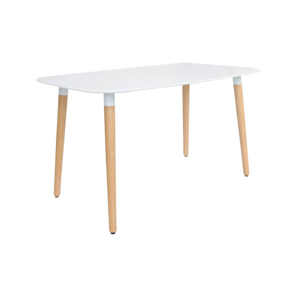 Cleveland Rectangular Scandinavian Wooden Kitchen Dining Table 130cm - White Top Fast shipping On sale