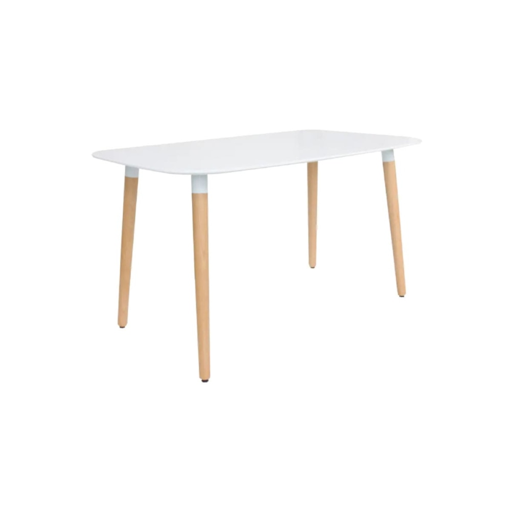 Cleveland Rectangular Scandinavian Wooden Kitchen Dining Table 130cm - White Top Fast shipping On sale