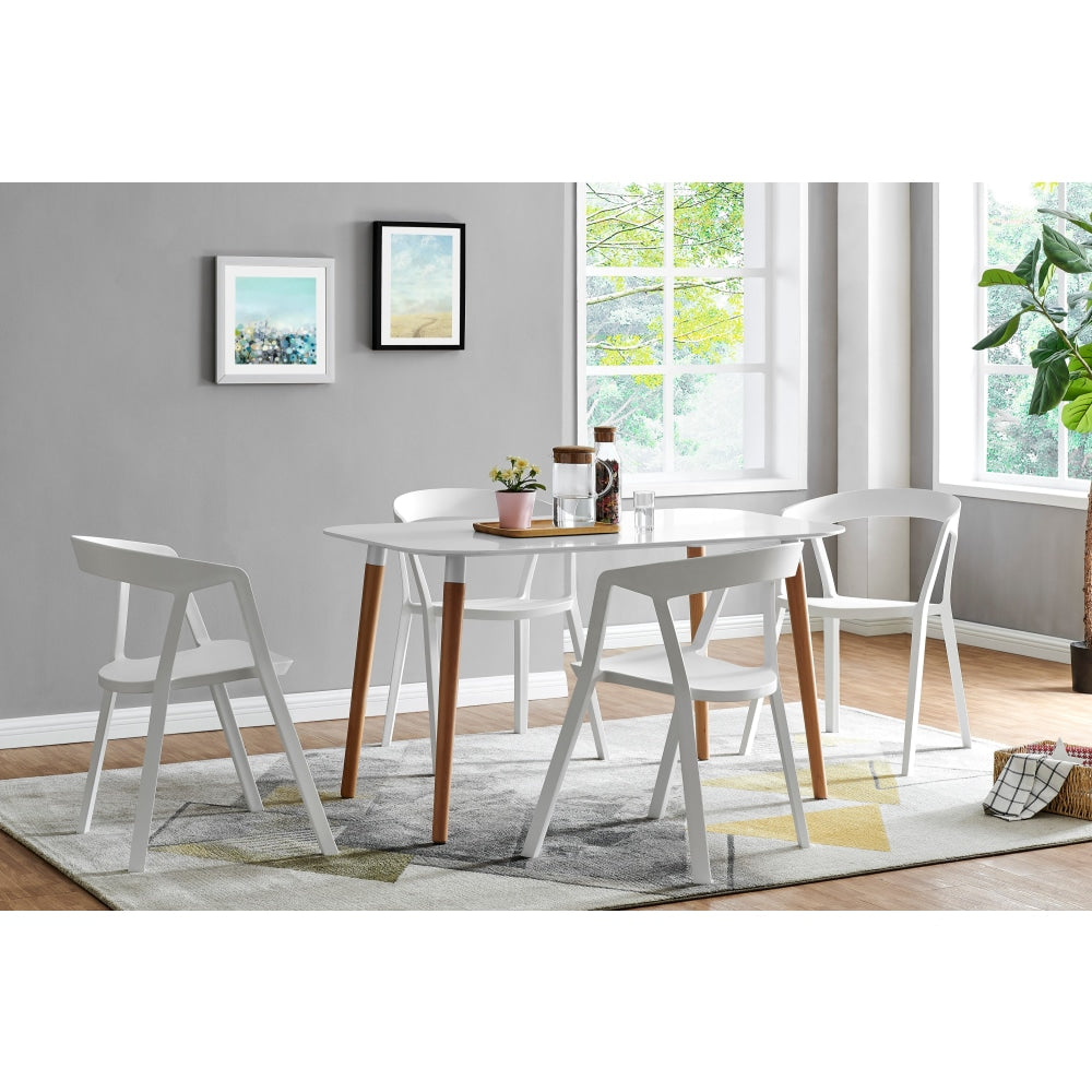 Cleveland Rectangular Scandinavian Wooden Kitchen Dining Table 130cm - White Top Fast shipping On sale