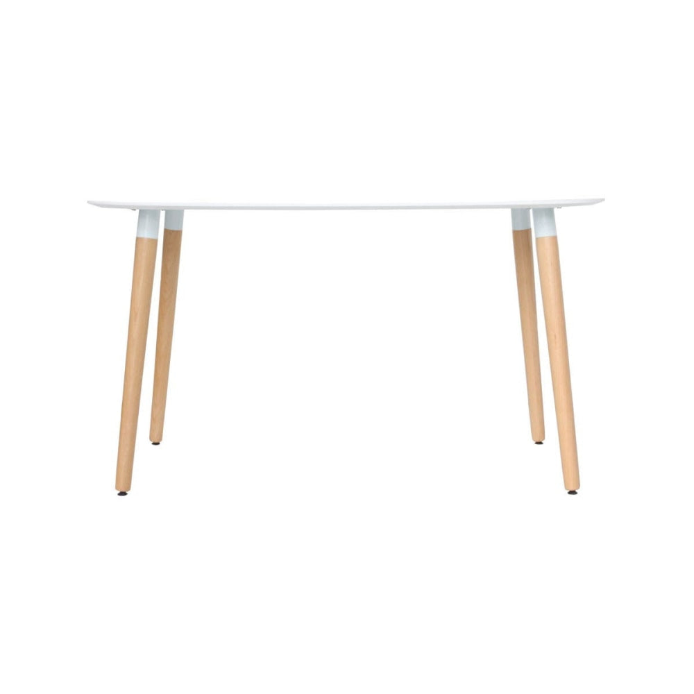 Cleveland Rectangular Scandinavian Wooden Kitchen Dining Table 130cm - White Top Fast shipping On sale