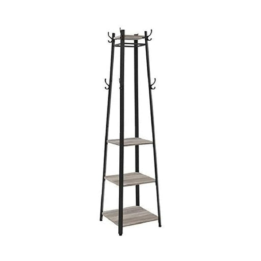 Coat Rack Stand with 3 Shelves Industrial Greige Fast shipping On sale