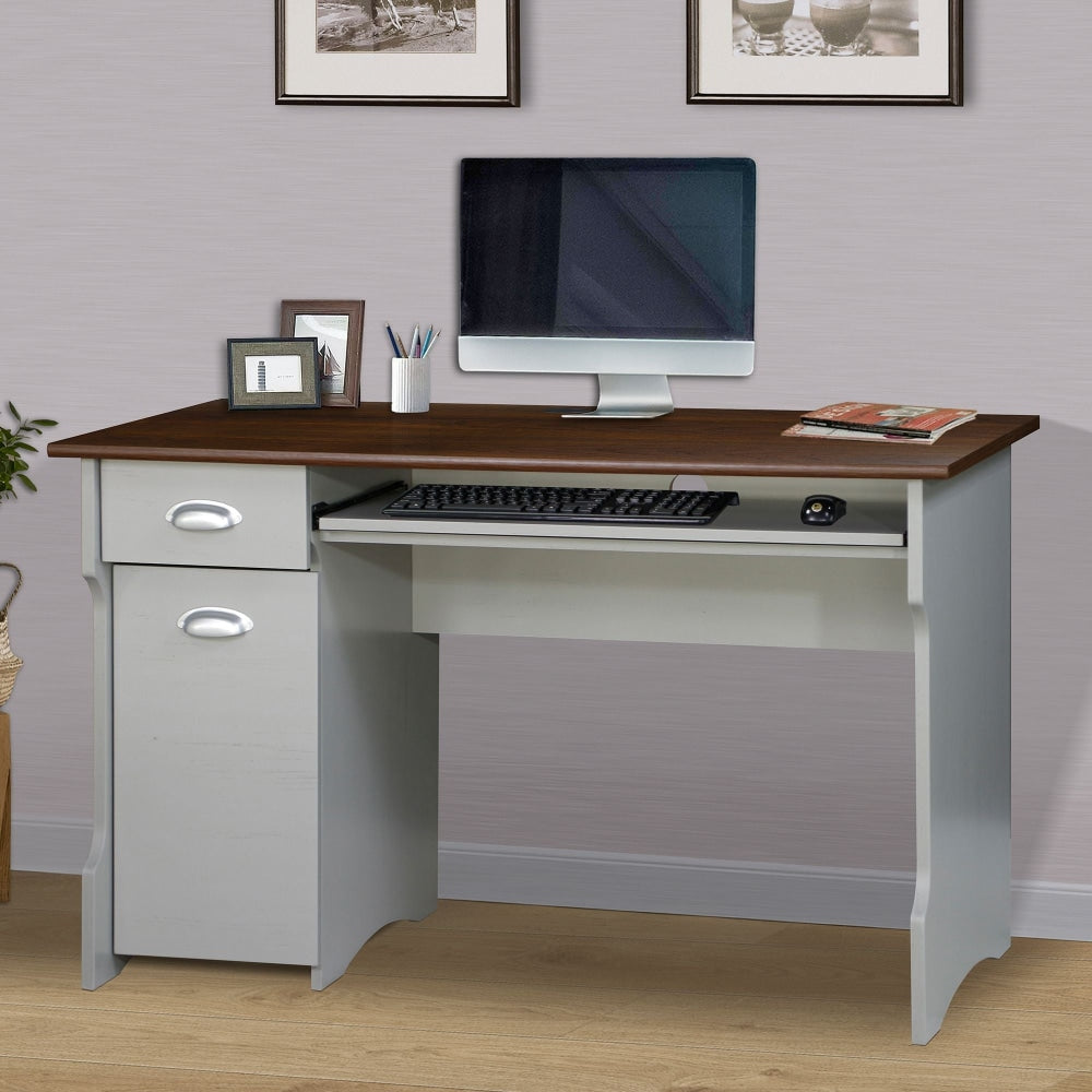 Cody Modern Study Writing Computer Office Desk 120cm - Grey & Rosewood Fast shipping On sale