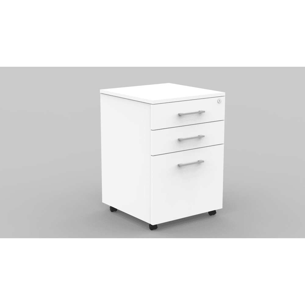 Collins 3-Drawer Mobile Pedestal Storage Filing Cabinet - White Fast shipping On sale