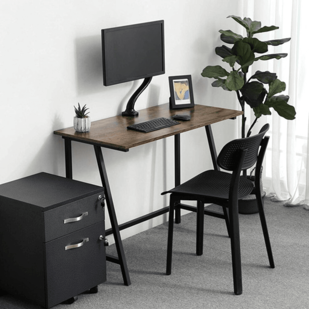 Computer Desk with Steel Frame Rustic Brown - 100cm VASAGLE Office Fast shipping On sale
