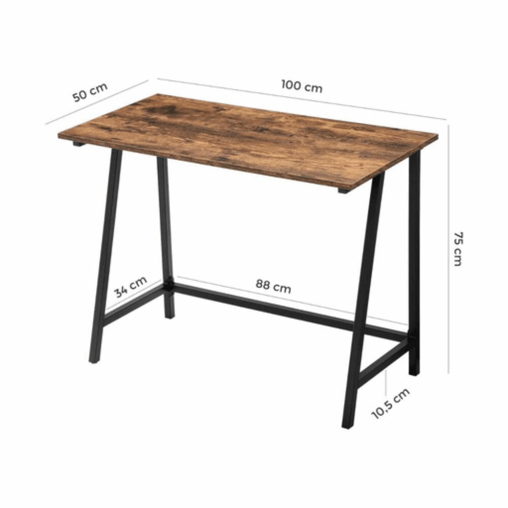 Computer Desk with Steel Frame Rustic Brown - 100cm VASAGLE Office Fast shipping On sale