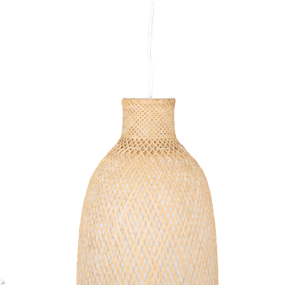 Cone Modern Oriental Wooden Hand - Woven Bamboo Pendant Lamp Light - Natural Fast shipping On sale