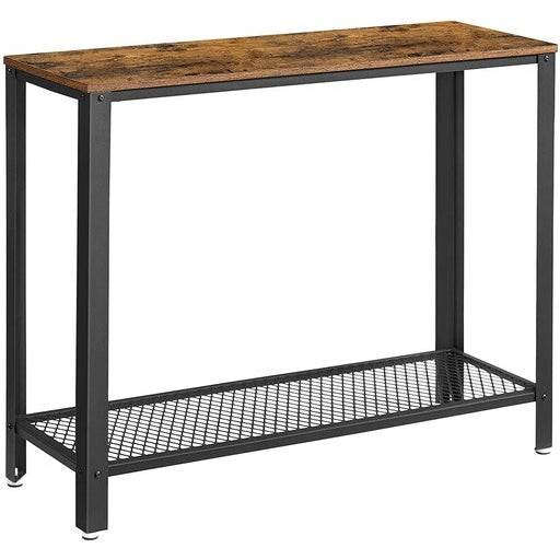 Console Table with Mesh Shelf Hall Rustic Brown Fast shipping On sale