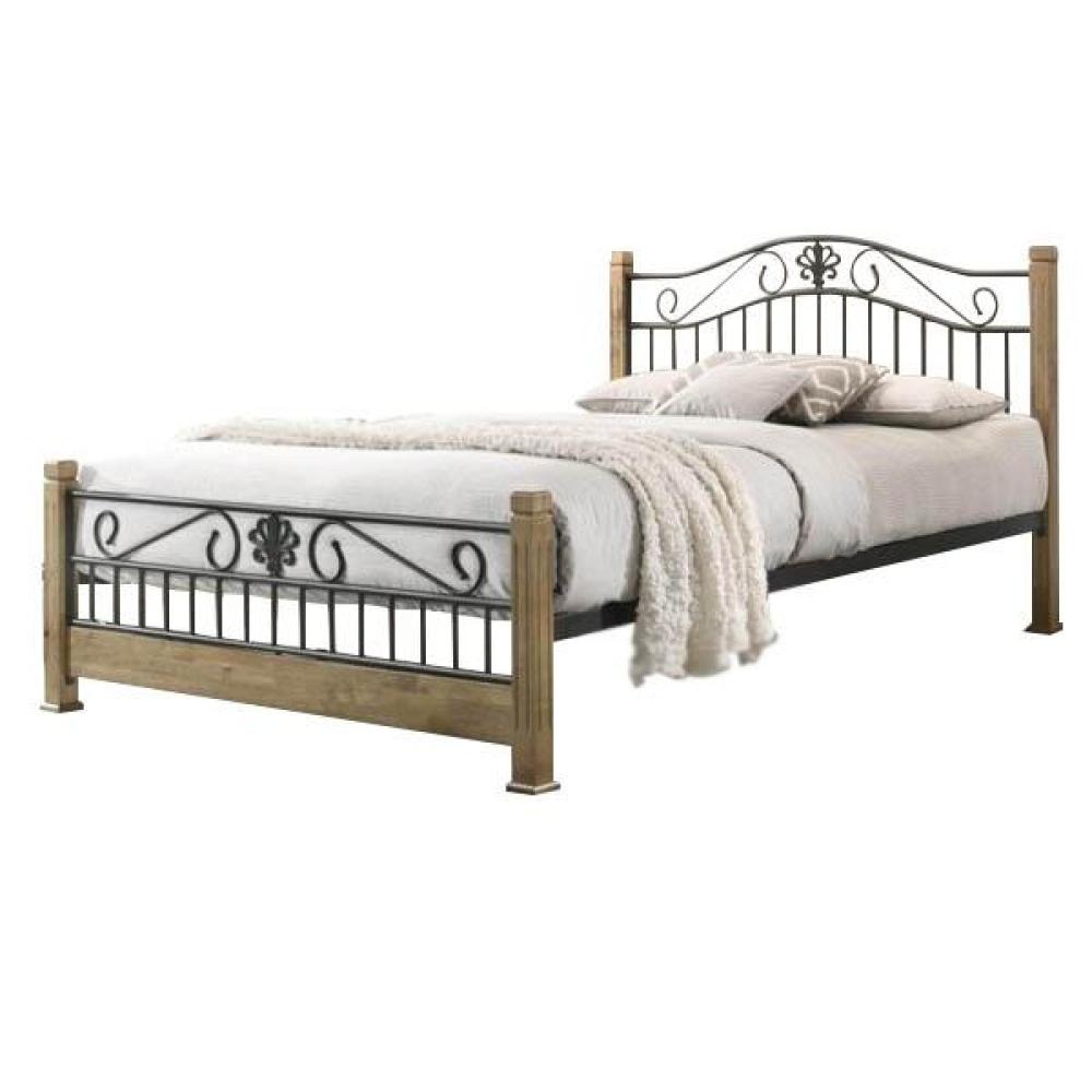 Cosmo Queen Size Bed Frame - Black Metal - Maple Fast shipping On sale