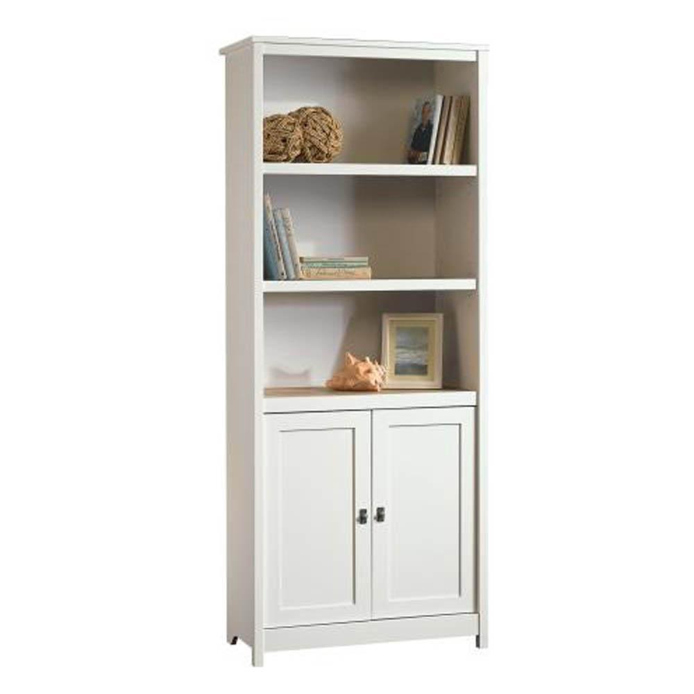 Cottage Road Library Display Bookcase With Doors - Soft White Fast shipping On sale