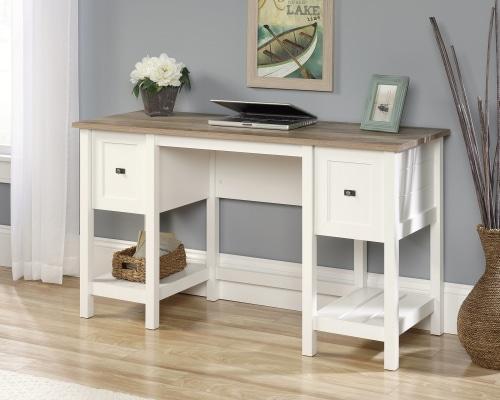 Cottage Road Writing Study Office Desk - Soft White / Lintel Oak Fast shipping On sale
