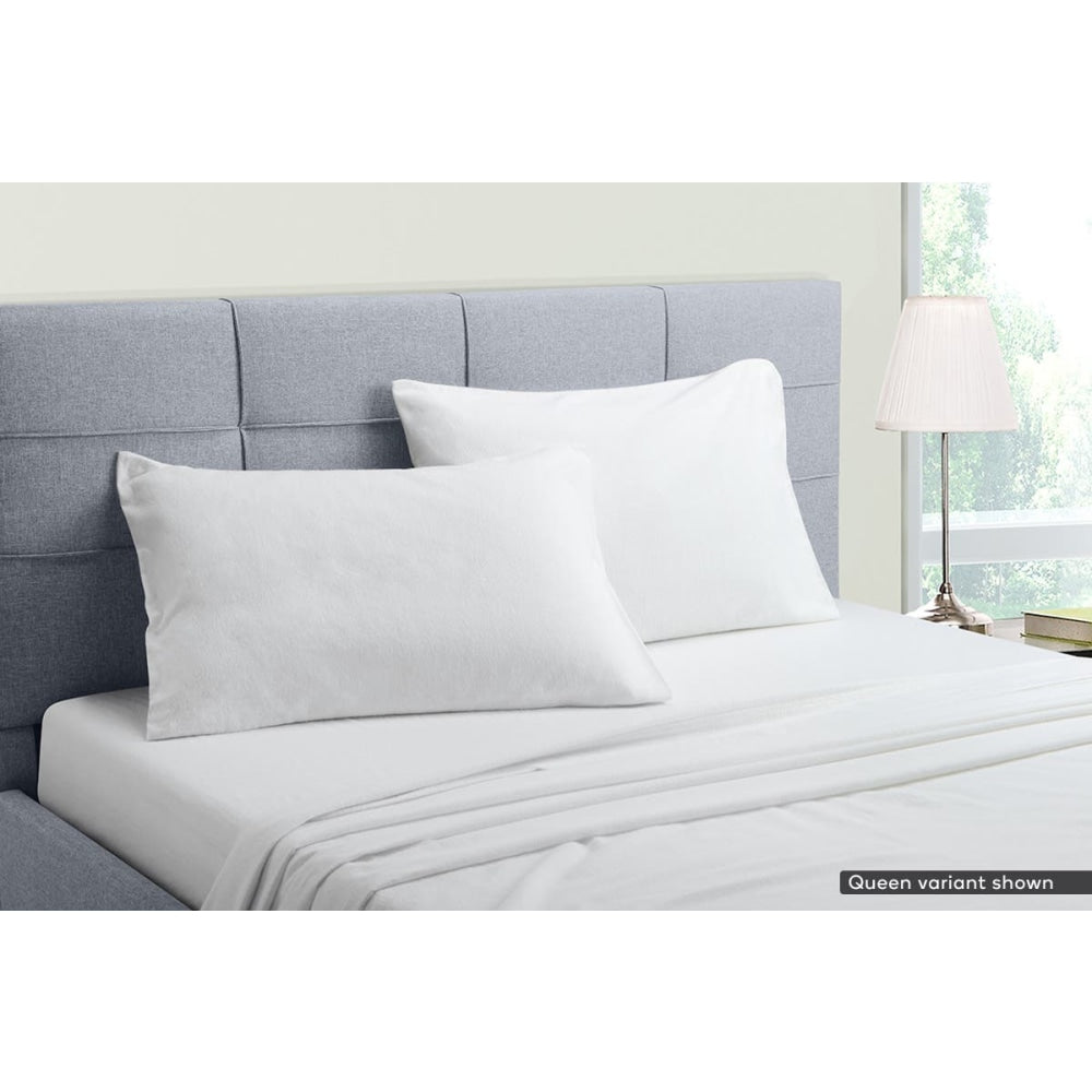 Cotton Flannelette Bed Sheet Set - White Single Fast shipping On sale