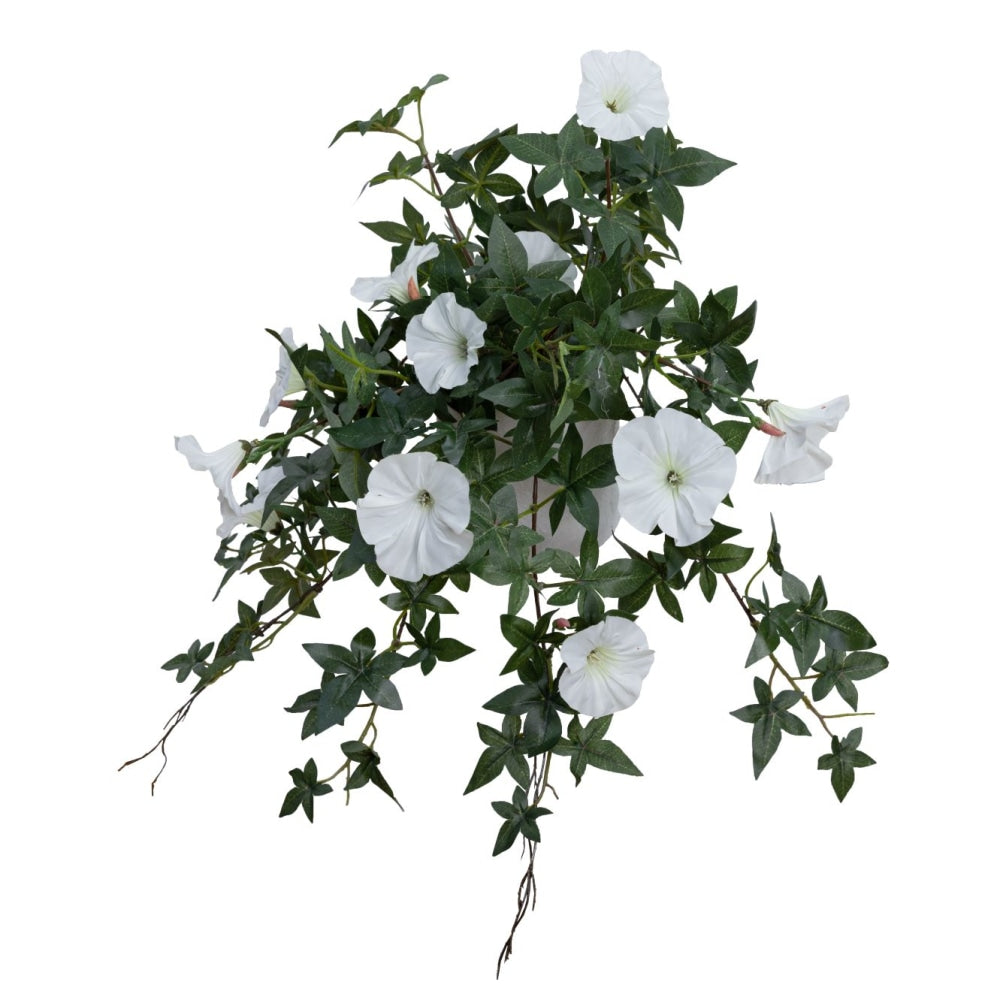 Cream Morning Glory Artificial Fake Plant Decorative Arrangement 45cm In Pot Fast shipping On sale