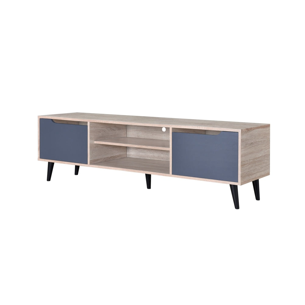 Crest Lowline Industrial Wooden Entertainment Unit TV Stand 150cm - Oak & Dark Grey Fast shipping On sale