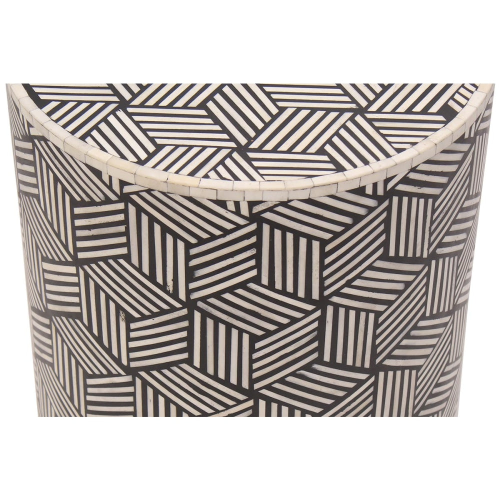 Cubis Bone Inlay End Lamp Side Table Fast shipping On sale