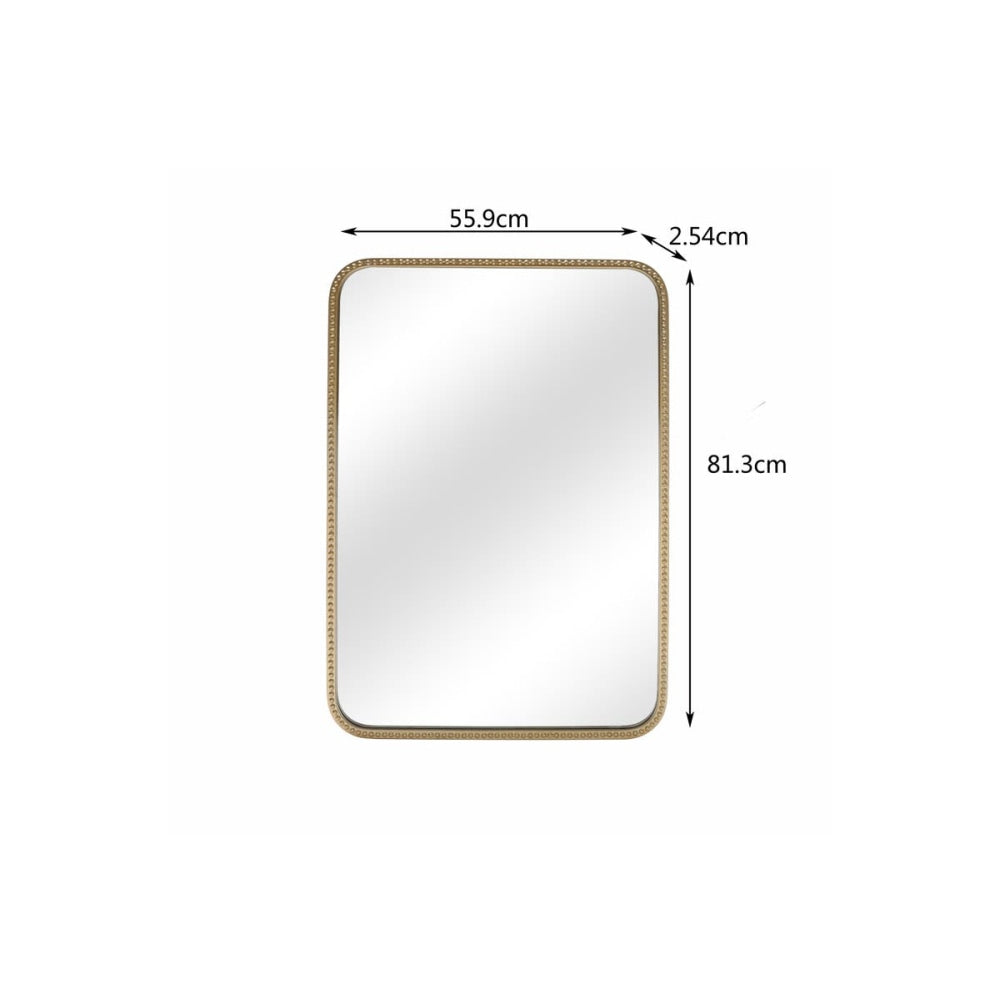 Curved Edge Metal Wall Mirror - Gold Fast shipping On sale