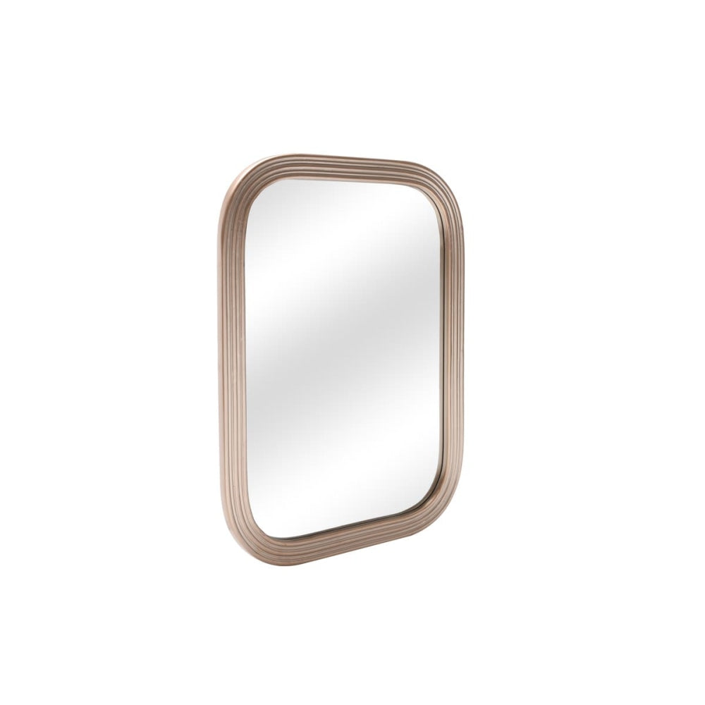Curved Edge Wooden Wall Mirror - Gold Fast shipping On sale