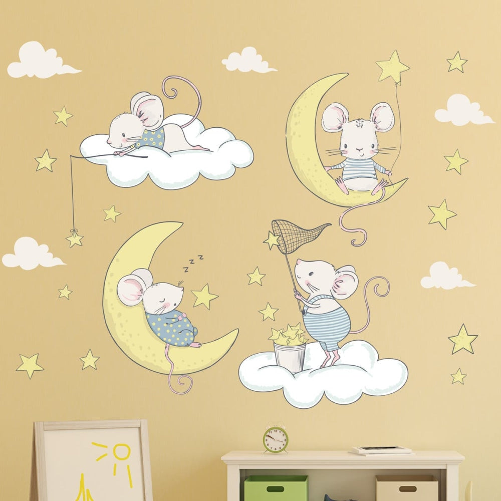 Cute Little Mouse Nursery Wall Sticker Decoration Decor Fast shipping On sale