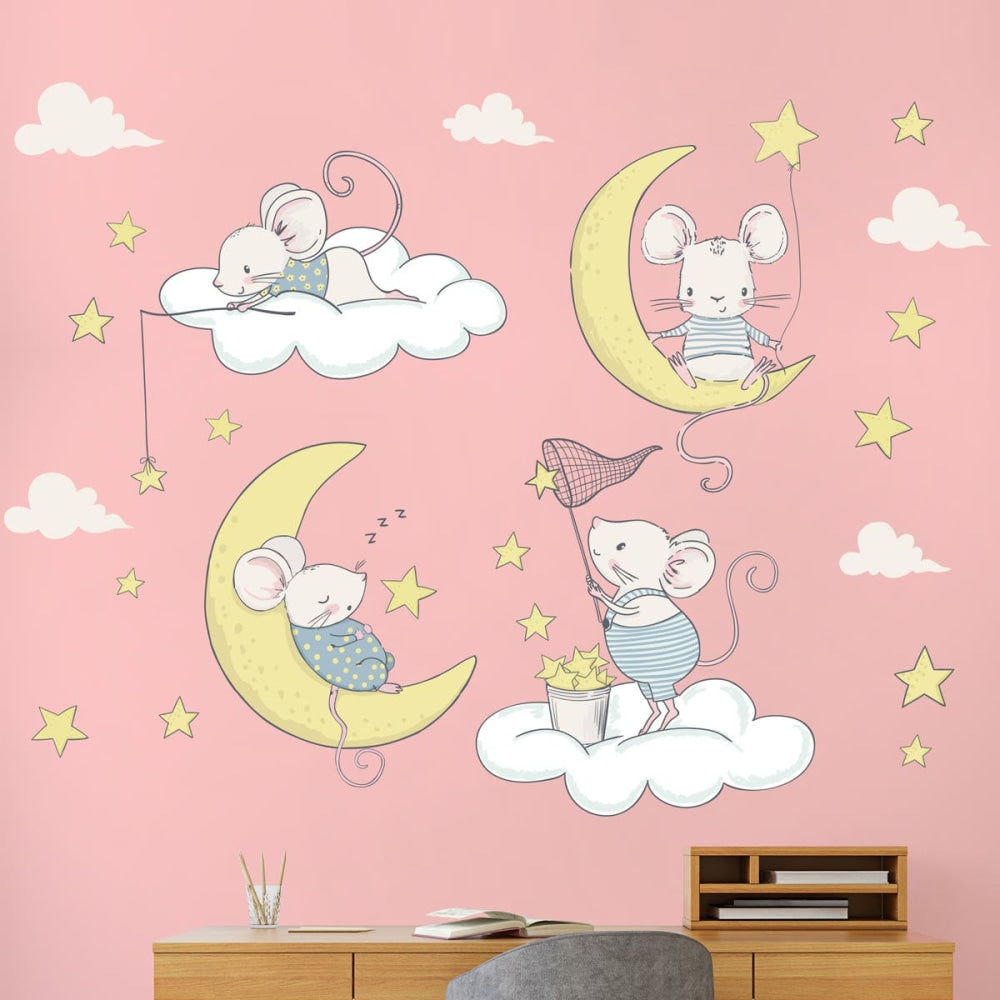 Cute Little Mouse Nursery Wall Sticker Decoration Decor Fast shipping On sale